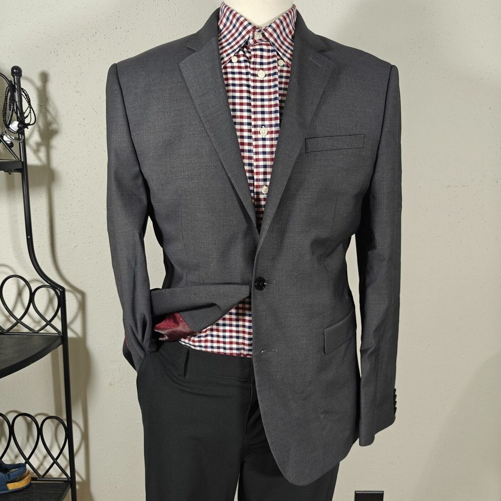 Express Photographer Men's Sport Coat‎ Blazer CH Gray Wool Blend Slim Fit 42L